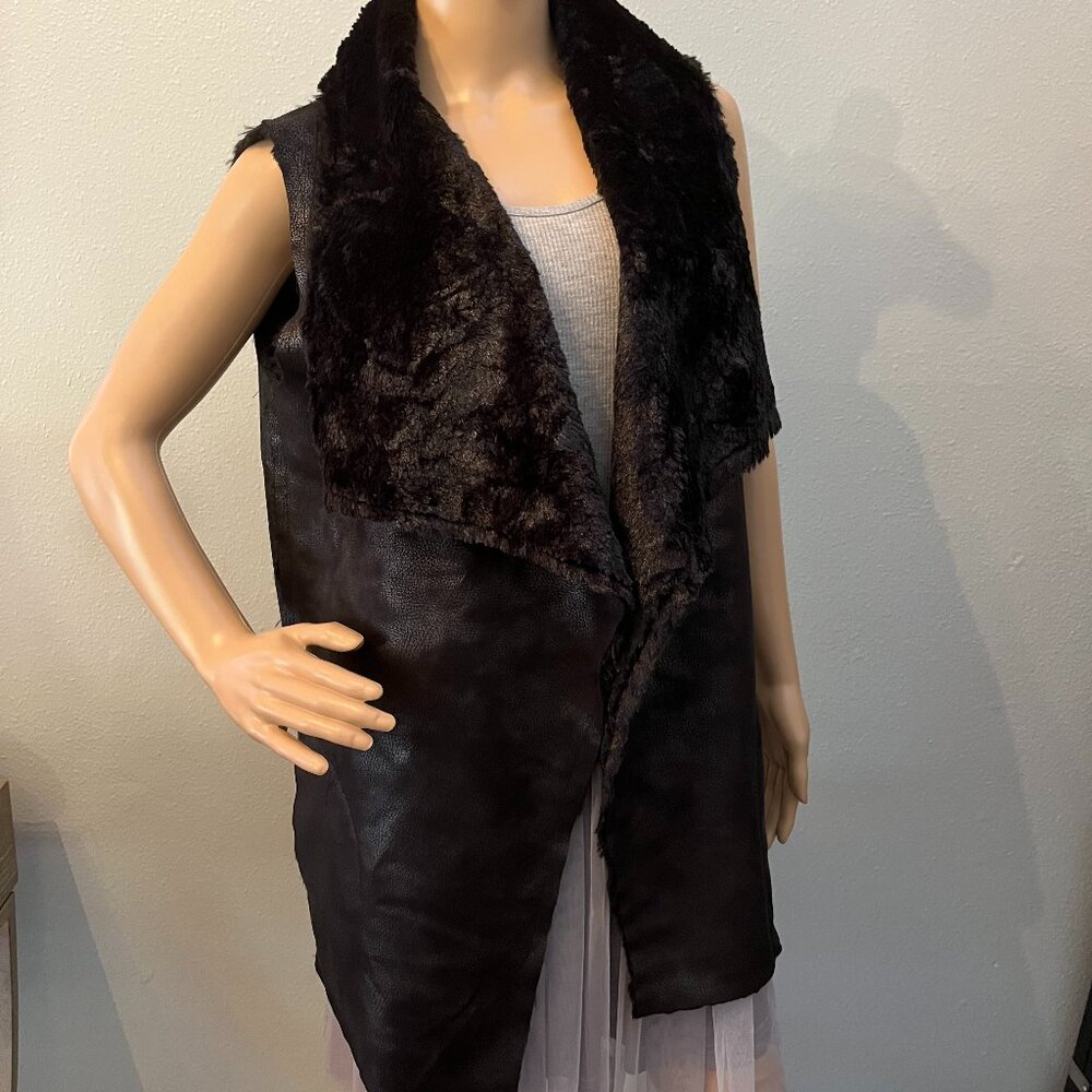 Saks Fifth Ave Blue Label Faux Shearling & Faux Suede Metallic Snake Print Vest